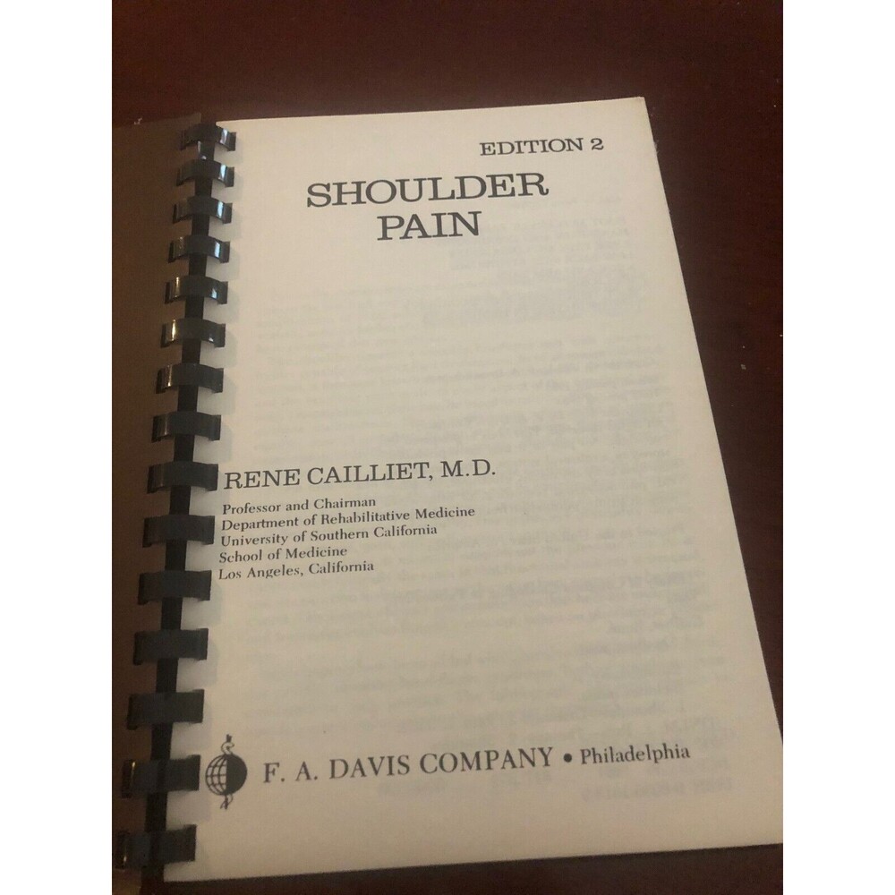 Shoulder Pain by MD Cailliet, Rene: -Pre-Owned - Edition 2- Very Good Condition!